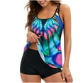 thumbnail image 2 of Fesfesfes Round Neck Tankini Tops for Women Floral Printed Bathing Suit Tops For Women Tummy Control Tank Tops Swimsuits, 2 of 6