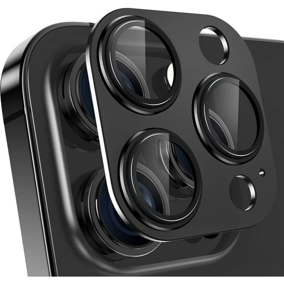for iPhone 15 Pro/iPhone 15 Pro Max Camera Lens Protector, [1:1 Perfect Fit] Matte Metal Anti Scratch Tempered Glass Camera Screen Protector Accessories, Case Friendly (Black Titanium)