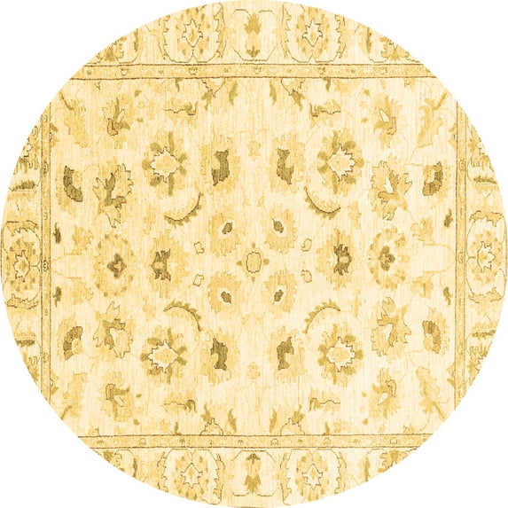Ahgly Company Indoor Round Oriental Brown Traditional Area Rugs, 6' Round