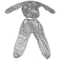 Heavy Duty Fitness Weight Loss Sweat Sauna Suit Exercise Gym Anti-Rip Silver 4XL