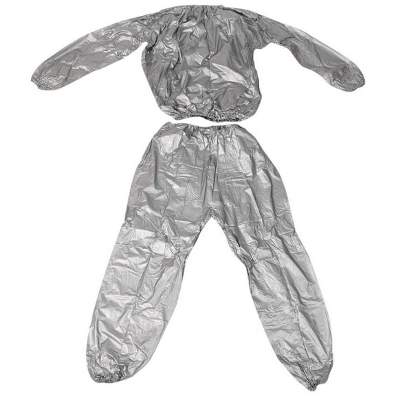 Heavy Duty Fitness Weight Loss Sweat Sauna Suit Exercise Gym Anti-Rip Silver XXXL