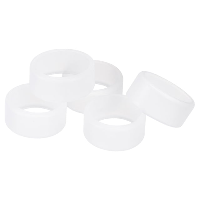 Unique Bargains Silicone Rubber Bands Rings Non-slip 1' Clear for Wrapping Paper, Cord Wraps, Bundle 5pcs