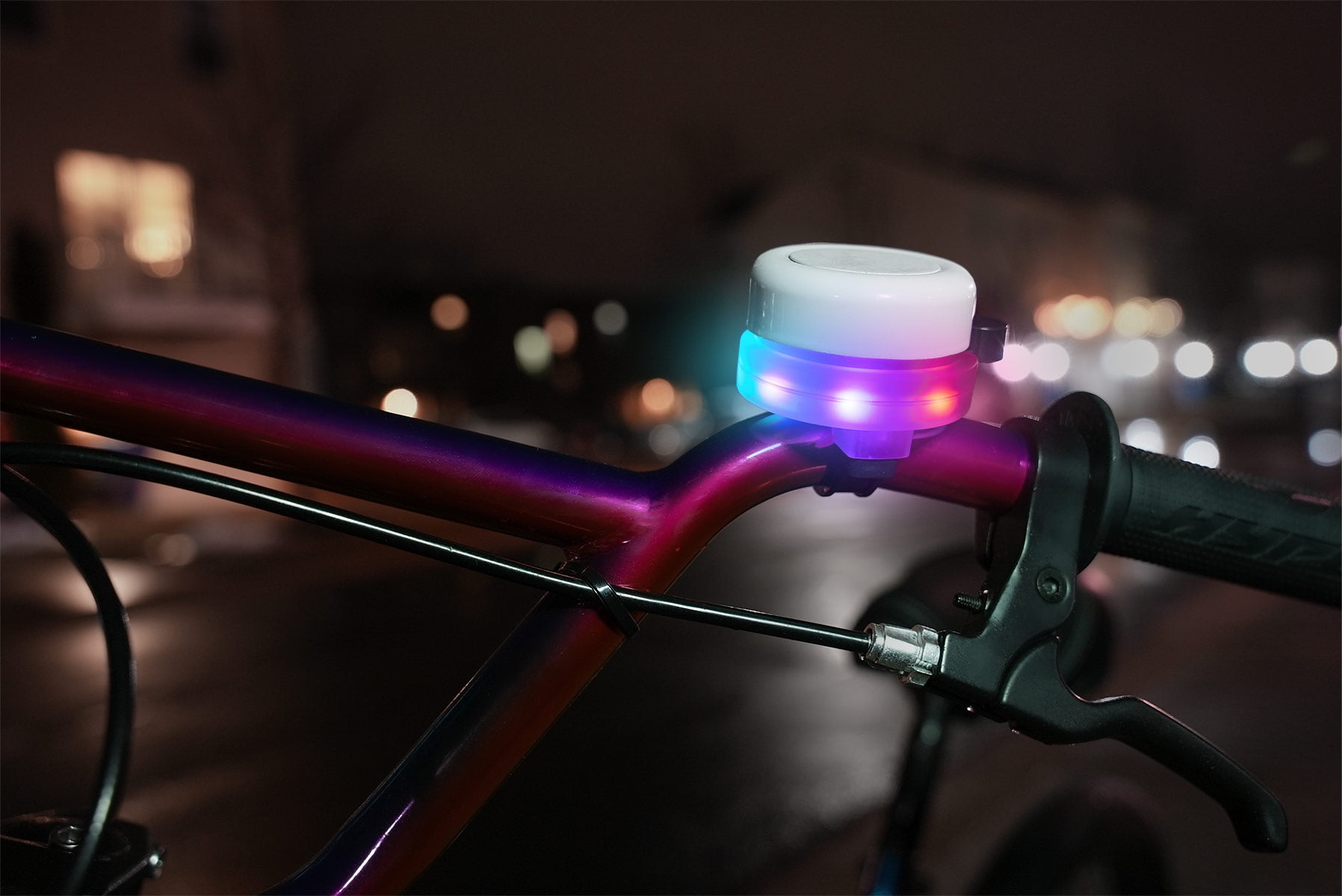 Brightz BellBrightz Bicycle Bell with Multicolor Twinkling LEDs, 1.5 in x 4 in x 7 in , White