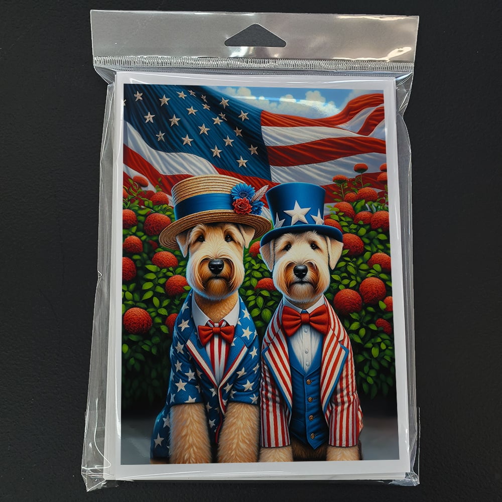 All American Wheaten Terrier Greeting Cards Pack of 8 7 in x 5 in