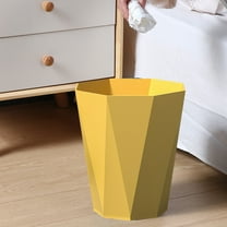 AuroraX Stylish Wastebasket Small Yellow 1.9 Gallon Solid Trash Can Modern Plastic Garbage Bin for Dormitory Bedroom Office