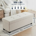 thumbnail image 3 of Ornavo Home 43 Inch Folding Storage Ottoman with Storage Bench, Long Large Storage Ottoman Bench, Storage Chest, Foot Rest Stool, Bedroom Bench with Storage, 3 of 5