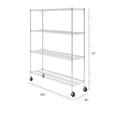 thumbnail image 5 of SafeRacks NSF Certified 4-Tier Steel Wire Shelving with Adjustable Shelves and Wheels - 1400 lb Capacity - 60" x 18" x 72", 5 of 5