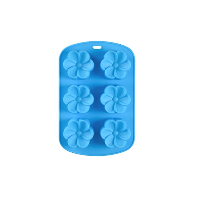 Molde de 6 Agujeros Bearachild con Forma de Flor Silicona para Hornear Chocolate Pastelería Decoración