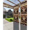 thumbnail image 3 of nqOlkjepod Outdoor Curtains for Patio Waterproof, Brown Star Western Outdoor Privacy Panels Grommet, Country Brown Vintage Wooden Blackout Outside Curtains for Porch/Cabana 54"x108", 2 Panels, 3 of 8