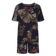 thumbnail image 5 of ICHUANYI Womens Casual Round Neck Print Short Sleeve Tops And Shorts Two Set Suit, 5 of 8