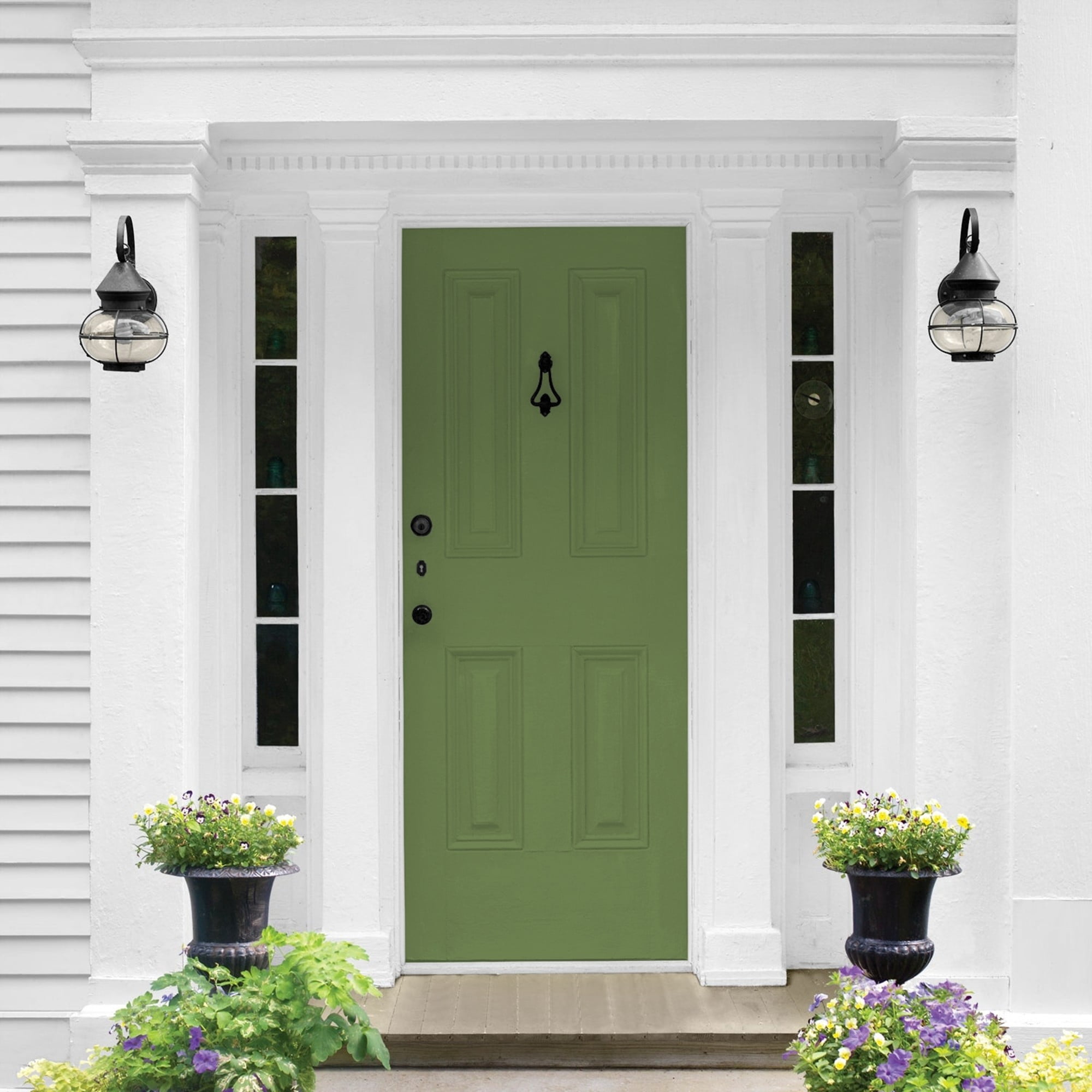 Glidden One Coat Mint Leaves / Green Semi-Gloss Exterior Paint with Primer, 1 Gallon