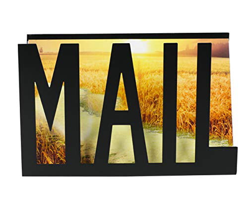 Gold PAG 2pcs Metal Mail Sorter Organizer Desktop Letter Holder Stand for Home and Office