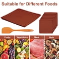 thumbnail image 2 of 6 PCS Silicone Dehydrator Sheets With Edge ,Nonstick Silicone Dehydrator Tray ,Reusable Silicone Baking Mat Dryer Mats with 1Pcs Spatula,High Temperature Resistance,for Fruits Meat Vegetables Herbs, 2 of 9