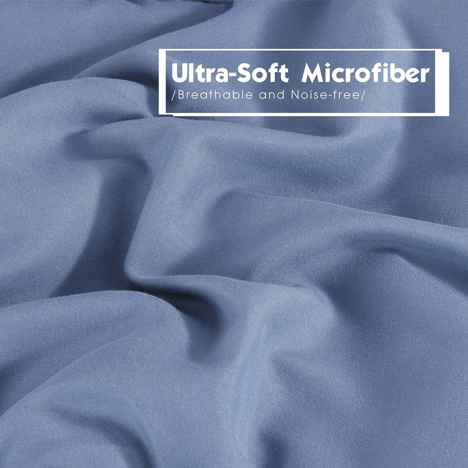 HIG Light Weight Down Alternative Comforter Set, Twin, Dust Blue, Reversible