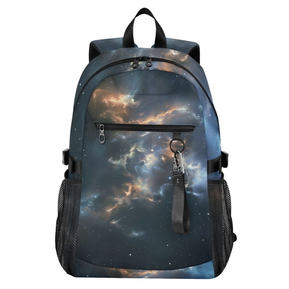 JIALIOU 14" Laptop Backpack Waterproof Airline Approved Stylish Casual Daypack for Travel Business College Work, Beautiful Nebulae