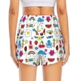 thumbnail image 2 of Lsque Summer Printed Women's Running Shorts with Liner Pockets,Elastic Quick Dry Workout Athletic Gym Yoga Shorts,Womens High Waist Shorts-Small, 2 of 9