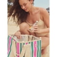 thumbnail image 6 of Sunnylife: Recycled Nylon Cooler Tote - Seagrass Green & Pink Stripe - 6 Gallon, 23x7x13" Zip Bag, Insulates Hot-Cold, Food-Drinks, Beach-Pool-Picnic, 6 of 8
