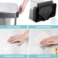 thumbnail image 5 of Dual Trash Can, Stainless Steel 2 x 9.5 Gal (36L+ 36L) Garbage Can, Steel Pedal Recycle Bin with Lid, Rectangular Hands-Free Kitchen Trash Can, 5 of 7