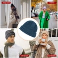 thumbnail image 4 of Sonducket Gorros Gorros de punto de invierno Cráneo Moda Lindo Cuff Sombreros Jersey Sombreros Ropa fría Regalos para esquiar azul profundo Type3 NO3, 4 of 6