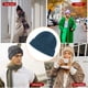 thumbnail image 2 of Gorros de punto de invierno Minnieouse Lana Lindo Cuff Hat Pullover Hip Hop Ropa fría a prueba de viento Regalos para esquiar azul, 2 of 6