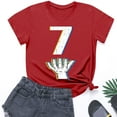 thumbnail image 5 of SGFCWSX Girls Boys Short Sleeve T Shirts, Kids Tees Daily Summer Relaxed Fit Casual Tops Red Size 5-6 Years, 5 of 8