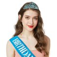 thumbnail image 5 of Sparklane Pink Birthday Crown and Sash Set, Women's Princess Birthday Accessory, One Size, Female, Girls, 5 of 15