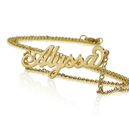 Personalized Name Necklace 18k Gold over Brass Custom Made Any