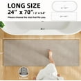 thumbnail image 2 of DEA Bathroom Runner Rugs, Long Bath Mat Runner Washable Thin Quick Dry Low Pile Bathroom Runner Rugs Non Slip, Beige 24"x70", 2 of 18