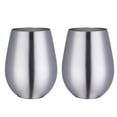 thumbnail image 1 of Copa de vino sin tallo de acero inoxidable, vaso de vino portátil para exteriores, juego de 2 tazas de metal, 1 of 4