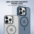 thumbnail image 2 of Allytechgroup iPhone 15 Pro Max Magnetic Case with Lens Protector, Lens Kickstand Matte Translucent Wireless Charging Shockproof Anti-Scratch Hard Cover Shell for Apple iPhone 15 Pro Max, Gray, 2 of 13