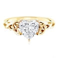 thumbnail image 5 of Rosec Jewels Moissanite Heart Shaped Engagement Ring 2 Carat - Celtic Knot Ring for Women (8 mm, D-VS1 Quality Certified), 14K Yellow Gold, US 10.50, 5 of 9