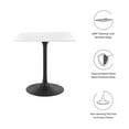 thumbnail image 5 of Modway Lippa 28" Square Wood and Metal Top Dining Table in Black/White, 5 of 7