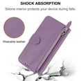 thumbnail image 3 of Nalacover for Samsung Galaxy A54 5G Wallet Case,Luxury Premium PU Leather and Soft TPU Shockproof Magnetic Closure Zipper Flip Kickstand Card Slots with Detachable Wrist Strap Phone Cover.Purple, 3 of 6