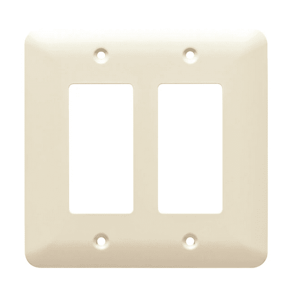 Brainerd W10252-LAL Stamped Light Almond Double GFCI Decora Cover Plate