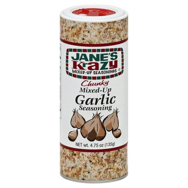 Jane's Krazy Chunky MixedUp Garlic Seasoning, 4.75 Ounce (Packing may