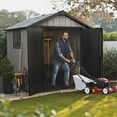 thumbnail image 2 of Keter Oakland 7 x 7.5 Foot Outdoor Garden Tool Storage Shed w/Windows, Gray, 2 of 12
