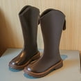 thumbnail image 2 of Gvdentm Girls Dress Boots Girls Knee High Boots Fashion Zipper Tall Riding Boots for Toddler Big Kid(Brown,11), 2 of 7