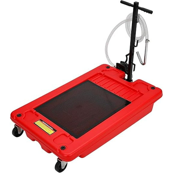 Oil Drain Pan with Pump 18 Gallon Oil Drain Tank, 82L Foldable T-Handle Low Profile Oil Drain Pan with 7.5ft Hose for Under Car, SUV, Truck Oil Changing
