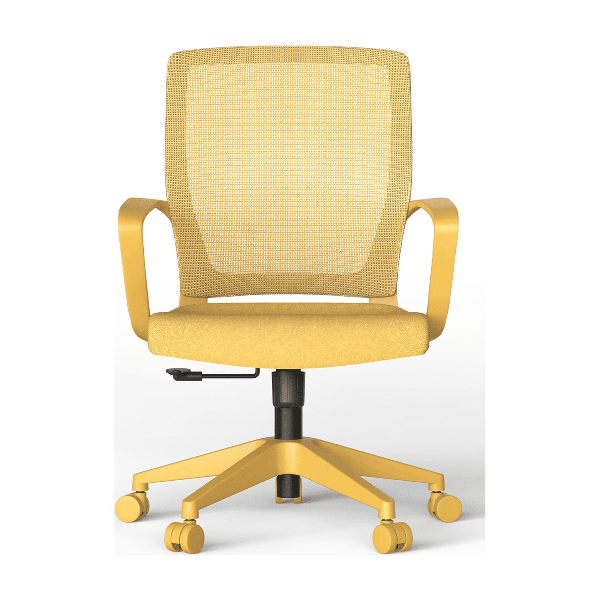 Homy Casa Mesh Desk Chair, Ergonomic Adjustable Height Office Task Chair with Lumbar Support, 350 lb, Yellow
