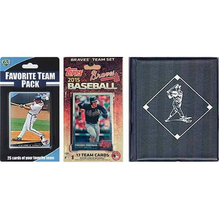 Tigers Baseball Cards 2015 C&I Collectables MLB Atlanta Braves Licensed 2015 Topps Team Set and Favorite Player Trading Cards Plus Storage Album ()