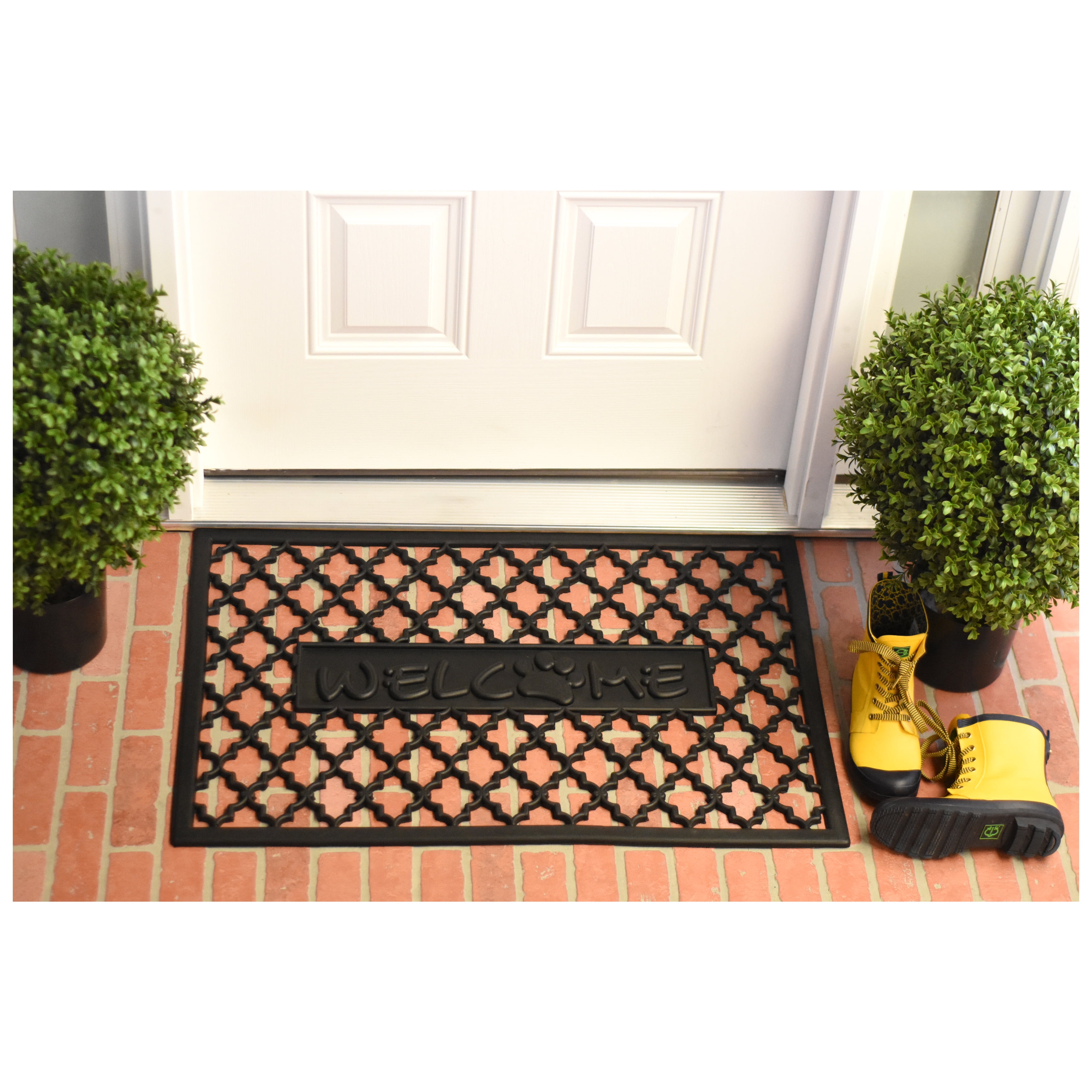 Welcome Paw Rubber Doormat
