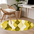 thumbnail image 4 of Round Rugs 3Ft, Yellow Stripes Round Area Rug Washable Indoor Throw Carpet, Retro Farmhouse Gradient Ripple Pattern Small Non Slip Circle Rug for Bedroom Living Room Home Decor Aesthetic, 4 of 8