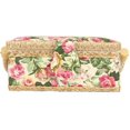 thumbnail image 3 of Household Fabric Craft Handmade Sewing Basket Thread Needle Storage Box Organizer Sewing Kit Storage Box with Removable Tray(Garden rose), 3 of 5