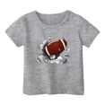 thumbnail image 1 of WEIYLL T-Shirt pour Filles Manches Courtes Décontracté Rugby Football Imprimé Été Sport Hauts pour Enfants de 3-4 Ans, 1 of 3