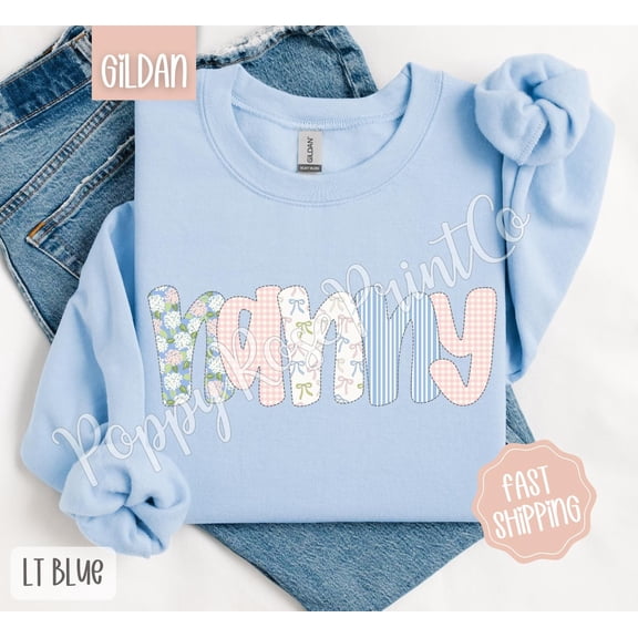 Floral Nanny Sweatshirt, Cute Spring Grandma Sweater, Trendy Coquette Flower Bow Crewneck, Trendy Mother's Day, for Her All Size S-5Xl