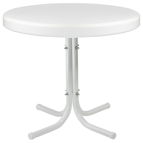 Northlight 22" Outdoor Retro Tulip Steel Side Table, White