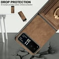 thumbnail image 4 of Compatible Motorola Moto Razr 2023 Case Wallet,Motorola Razr 2023 Wallet Case Leather,Luxury Hard PC+PU Leather Protective Ring Phone Case for Moto Razr 40 Case New Motorola Razr 2023 Case Brown, 4 of 7