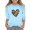 Light Blue, variant on Little Girls Cute 3/4 Sleeve T Shirts Heart Print Fashion Crew Neck Casual T Shirt Top Size 7-8T ,Black