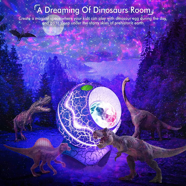 Dinosaur Eggs Galaxy Projector Night Light star Projector, Remote Control &  White Noise Speaker Projector With 14 Colors LED Night Lights for Kids’