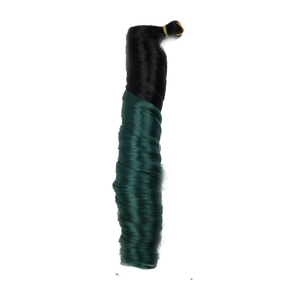 Zhuge Loose Wave Spiral Curl Crochet Hair Curl Braiding Hair 24Inchs 6Packs Synthetic Braids Pre Stretched Braiding Hair,Black and Dark Green